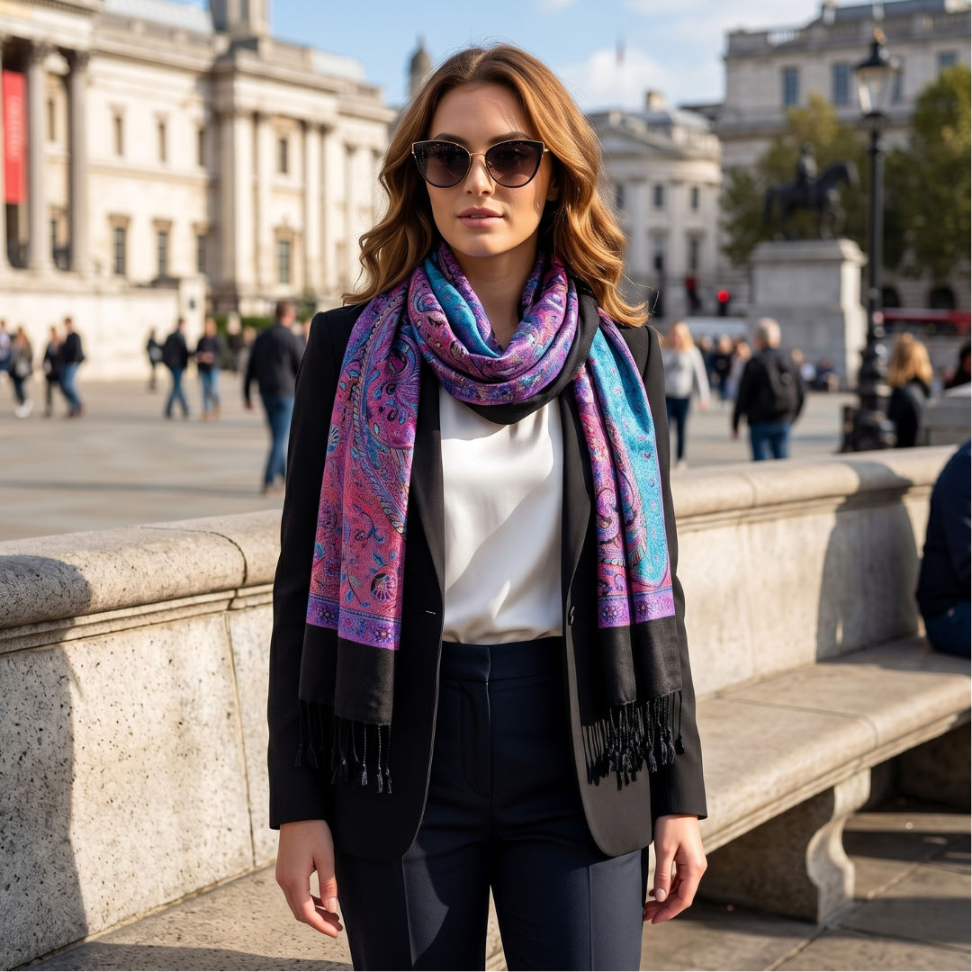 Bright Ethnic Kani Shawl From India